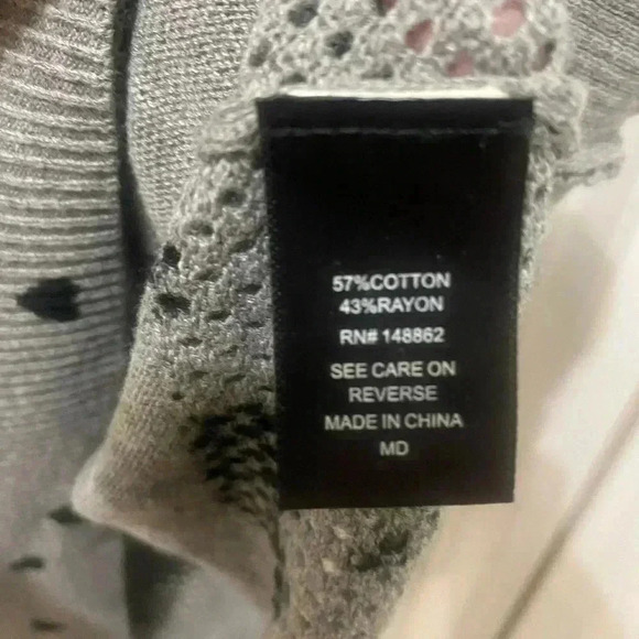 Torrid Grey Black Heart Print Sweater Size 3X - Picture 5 of 6